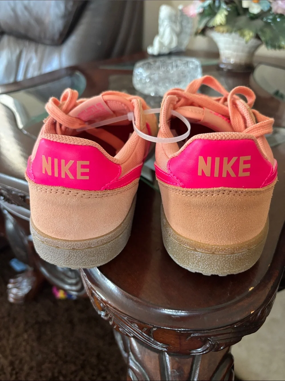 Nike Kids Peach and Hot Pink Low-Top Sneakers